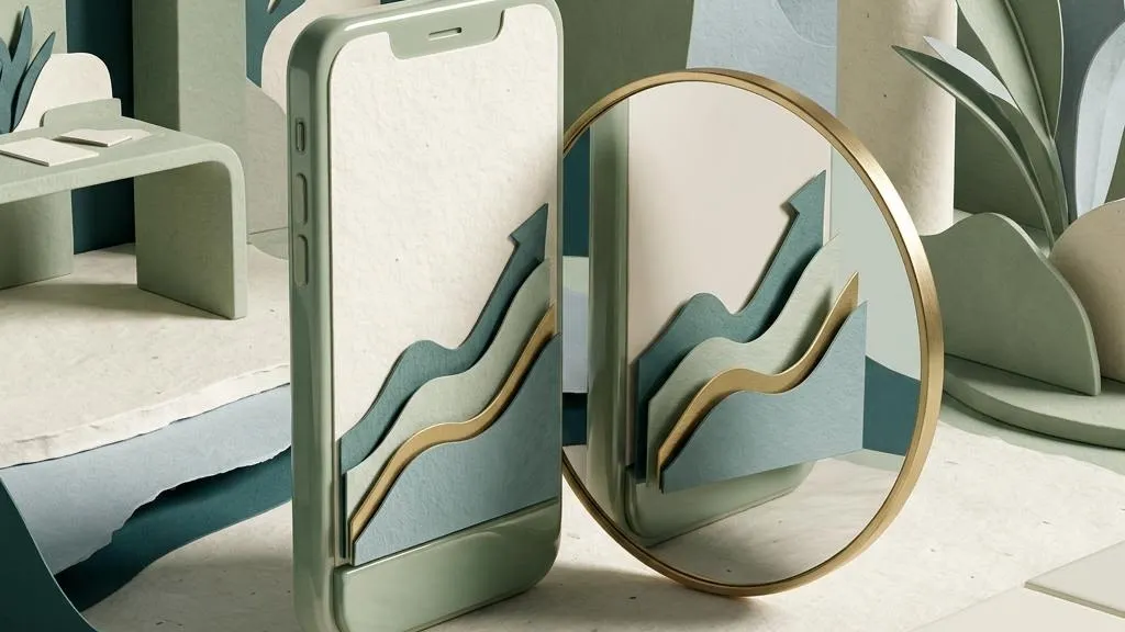 A rising paper chart casts a different shadow over ceramic coins