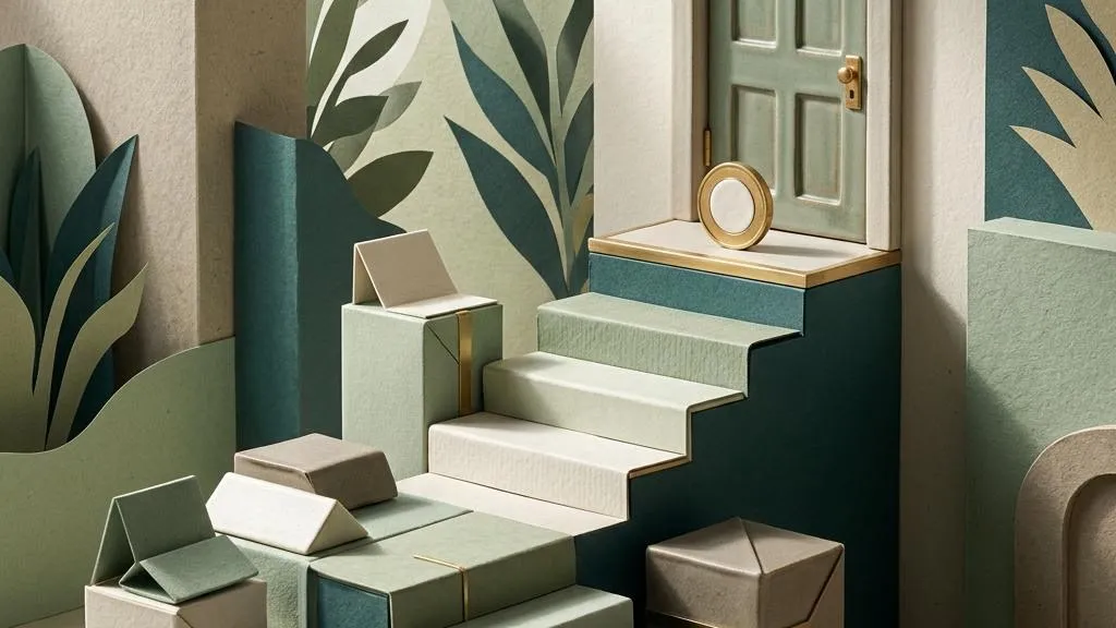 Paper task cards descend toward a locked ceramic coin box