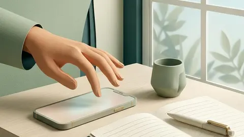 Paper documents, a clock and a protective ceramic shield on a sage desk